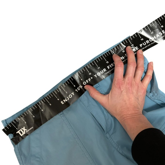 Seven 7 twill bermuda shorts light blue stretch cotton roll cuff size 4 - Picture 8 of 11